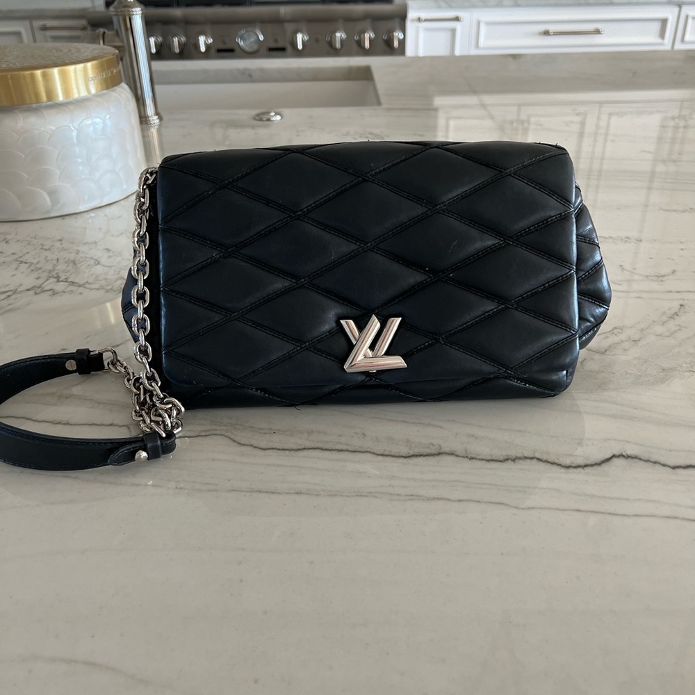 Louis Vuitton black lamb skin bag